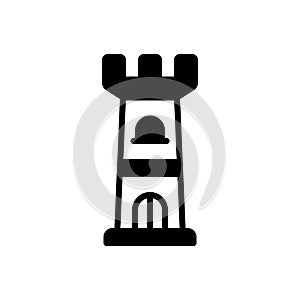 Black solid icon for Bailey, castle and landmark