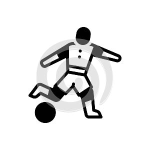Black solid icon for Ball Game, ball and goal
