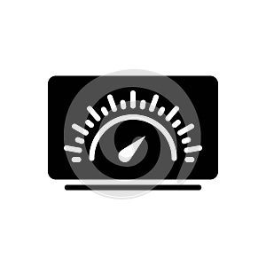 Black solid icon for Bandwidth, speed and measure