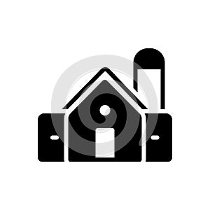 Black solid icon for Barn, storehouse and grainery