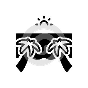 Black solid icon for Beach, seaside and seashore