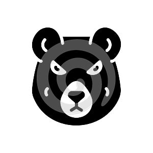 Black solid icon for Bear, omnivores animal and grizzly