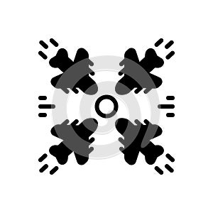 Black solid icon for Besiege, engirdle and encompass