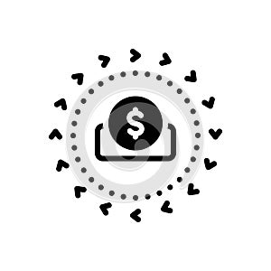 Black solid icon for Biz, remittance and money