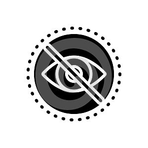 Black solid icon for Blind, blindness and forbidden