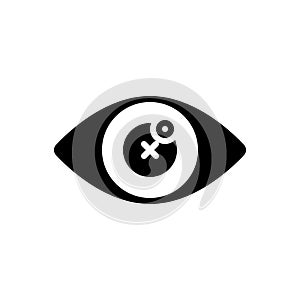 Black solid icon for Blind, eye and blindness