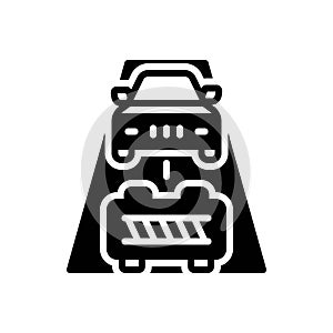 Black solid icon for Blocking, restrain and close stop