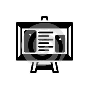 Black solid icon for Board, easel and education