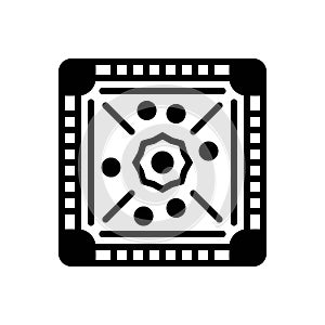 Black solid icon for Board Game, carrom and game