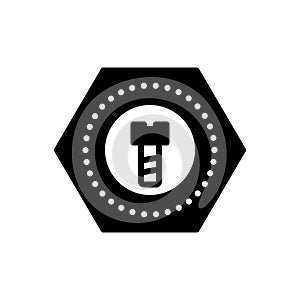 Black solid icon for Bolt, fastener and hardware