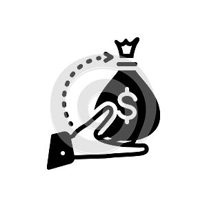 Black solid icon for Borrower, loan and bribery