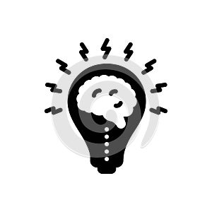 Black solid icon for Brainstorm, brain and neurology
