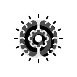 Black solid icon for Brainstorming, deliberate and conceptualize