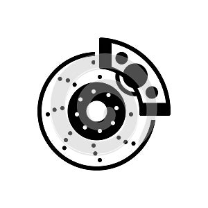 Black solid icon for Brake, disc and repair