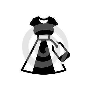 Black solid icon for Brand, frock and fashion