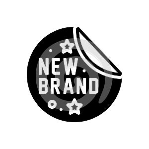 Black solid icon for Brandnew, brand and tag