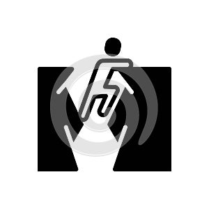 Black solid icon for Brave, courageous and valiant
