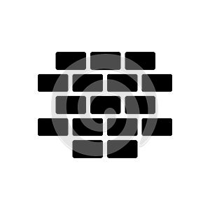 Black solid icon for Brick, build and wall