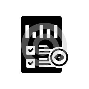 Black solid icon for Brief, concise and summary