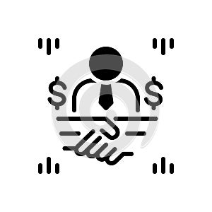 Black solid icon for Brokerage, broking and mediation