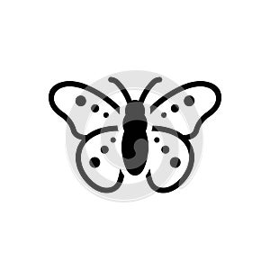 Black solid icon for Butterfly, lepidoptera and fly