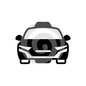 Black solid icon for Cab, taxi and car