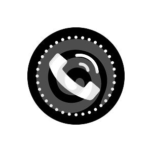 Black solid icon for Call Button, call and electronic