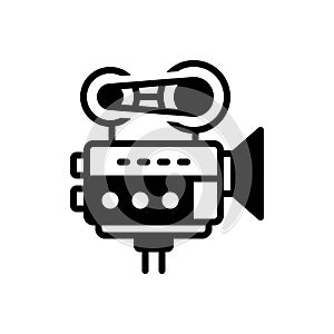 Black solid icon for Camcorders, movie and video