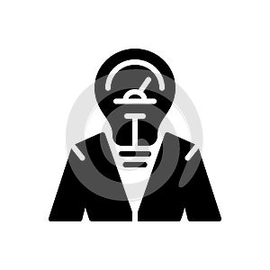 Black solid icon for Capacity, efficiency and competence