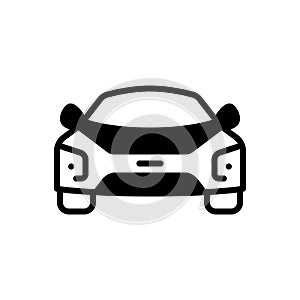 Black solid icon for Car, conveyance and transport