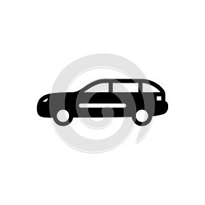 Black solid icon for Car, limo and vehicle