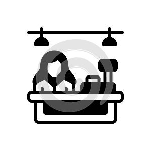 Black solid icon for Cashiers, clerk and bank