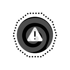 Black solid icon for Caution, alert and danger