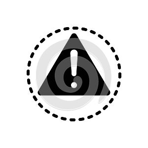 Black solid icon for Caution, warning and alert