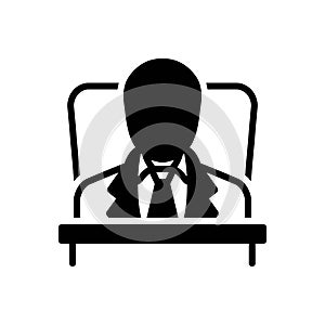 Black solid icon for Ceo, manager and director