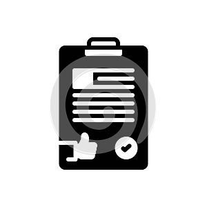 Black solid icon for Certainly, sure and document
