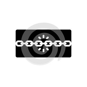 Black solid icon for Chain, link and attach
