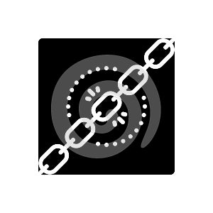 Black solid icon for Chain, weaklink and disconnect