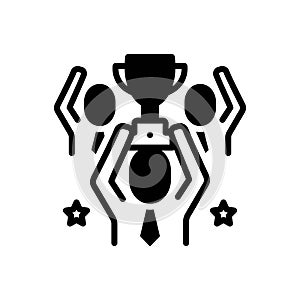 Black solid icon for Champions, winner and champion