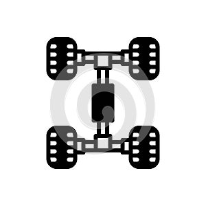 Black solid icon for Chassis, undercarriage and frame