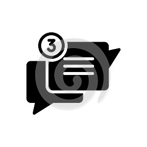 Black solid icon for Chat, chatter and conversation