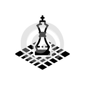 Black solid icon for Chess, game and sport