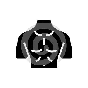 Black solid icon for Chest, bosom and breastplate