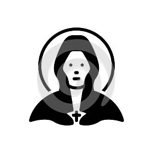 Black solid icon for Christina, christian and christianity