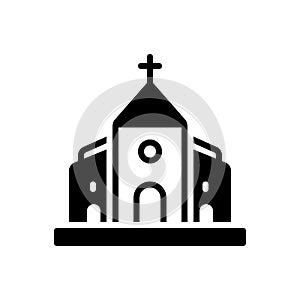 Black solid icon for Church, belief and believe