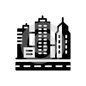 Black solid icon for Cities, capital and hometown