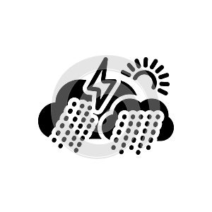 Black solid icon for Climate, weather and rainy