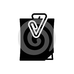 Black solid icon for Clip, document and sheet