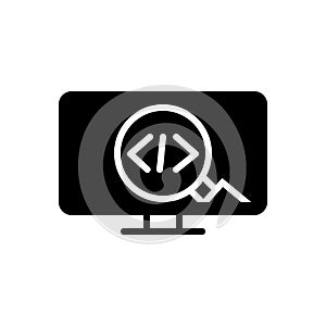 Black solid icon for Code, optimization and seo