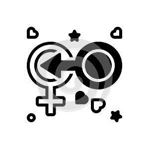 Black solid icon for Coitus, cohabitation and coexistence photo